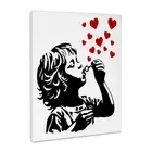 Love Bubbles Design- Image of a Child Blowing Love, Museum Grade Canvas Wrap