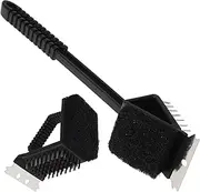 BBQ Accessories Tools 2pcs Grill Brush and Scraper Copper Wire Cleaning Brush for BBQ Ergonomic Handle Wall Mountable Random Color