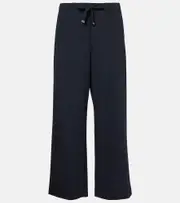 ['S Max Mara] 'S Max Mara Argenta wool crêpe gabardine straight pants UK 12 blue