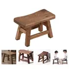 Camping Small Stool Spa Bath Chair Kids Shoe Changing Stool Wooden Foot Stand