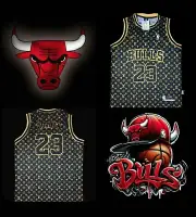 CHICAGO BULLS BLACK AND GOLD MICHAEL JORDAN 23 JERSEY SIZE 2XL
