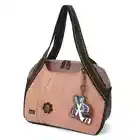 New Chala Shoulder Bowling Zip Tote Large Bag PINK Pleather HOCKEY Coin Purse