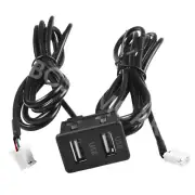 Dual USB Port Car Charger Socket Panel Mount Interface Extension Cable Adapter (for: Subaru)