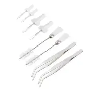 8Pcs Cleaning Sewing Machine Tool Double Headed Lint Brush, Tweezer,Screwdrivers