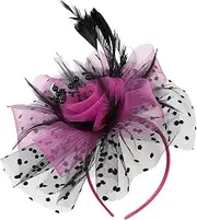 [BESPORTBLE] Bride Fascinator Hat for Women Elegant Tea Party Headband Banquet Headdress with Removable Hair Clips Accessory for Weddings Birthdays and Cosplay Events