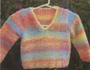 Muench Yarns Knitting Pattern 232 Big Baby V-Neck Pullover - Child Version 24-30