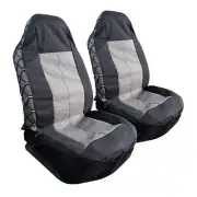 Tactical Canvas Seat Cover Black Grey For Mitsubishi Triton Dual Cab MQ MR ML MN