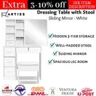 Artiss Dressing Table Stool Mirror Jewellery Makeup Cabinet Drawer Storage White