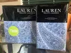 NEW Ralph Lauren BANTRY PAISLEY BLUE FLANNEL Twin Sheet Set & 1 European Sham