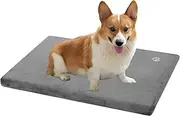 EMPSIGN Stylish Dog Bed Mat Dog Crate Pad Mattress Reversible (Cool and Warm), Water Proof Linings, Removable Machine Washable Cover, Firm Support Pet Crate Bed for Small to XX-Large Dogs, Grey
