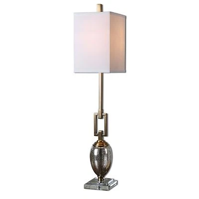 Bronze Link Metal Mercury Glass Buffet Lamp | Table Accent