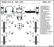 Carbon Fiber Dash Trim Kit for Honda CR-V EX without navigation system 2007-2009 (for: Honda)
