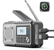 Emergency Weather Radio 5000mAh with Solar Hand Crank, Men Dad Husband Cool Gadgets, NOAA AM FM Portable Battery Power Weather Alert Radios with Flashlight, Perfet Gifts for Home Outdoor Office