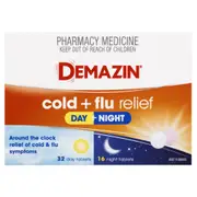 Demazin Cold & Flu + Cough Day & Night 48 Capsules