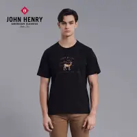 在飛比找Yahoo奇摩購物中心優惠-JOHN-HENRY-鹿印花短袖T恤-三色