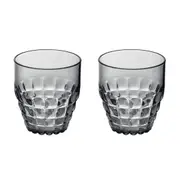 2x Guzzini Tiffany 350ml 9.5cmx8.5cm Plastic Tumbler Water/Juice Glassware GRY
