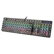 TODO FULL Mechanical Gaming Keyboard Linear Blue Switch Rgb Led 104 Key Usb Windows - Black