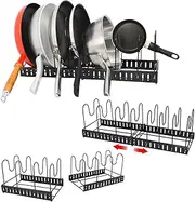 [EYEPOWER] Telescopic Pan Organiser - 30-57 cm Pot Lid Storage - XL Pot Shelf for Drawer