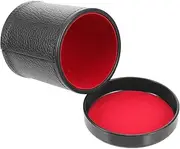 ADOCARN 1 Set Compact Silence Shaking Dice Cups Leather Tabletop Game Holder for Ktv Bar Entertainment Includes Dice Easy to Clean for Evening Fun with Friends
