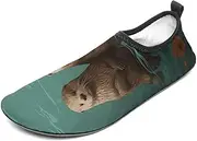 [BTCOWZRV] Water Shoes for Women Men Otters in Love Water Sports Shoes Slip-on Breathable Lightweight Athletic Aqua Sock