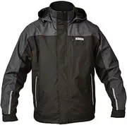 [DEWALT] Storm Mens Jacket - Waterproof Jacket for Worksite - Mesh-Lined Black Jacket with Reflective Detail in Lightweight Ripstop Nylon with Storm Flap