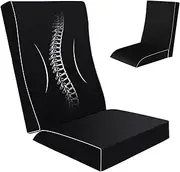 Outdoor Chair Cushion Set 19x19in Patio Furniture Cushions Designed According To The Curve Of The Human Spine,For Patio Furniture,Rocking Chair,Offices, Cars Etc.Waterproof With Removable Cover