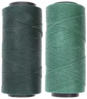 2 Knot It Waxed Polyester Cord 1mm Diameter 144M Spools (Dark Green, Evergreen)