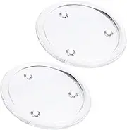 Zerodeko 2Pcs Round Glass Candle Holder Tray Decorative Plate for Tea Light Scented Candles for Wedding Dinner Parties and Home Decor