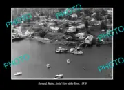 OLD POSTCARD SIZE PHOTO BERNARD MAINE, AERIAL VIEW OF THE TOWN c1970