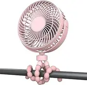 Kinglala Mini Handheld Stroller Fan, Portable Octopus Tripod Fan With 3 Speeds And Rotatable Handheld Personal Fan For Car Seat Crib Bike Treadmill (Pink)