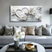 Modern Floral Love Canvas Art wall canvas office home room framed 120x60cm