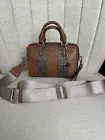 New DKNY-Bryant Small Duffle Logo Tan/Brown Shoulder Bag ~$228.00