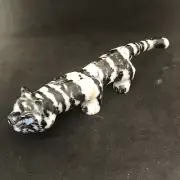 Zuni Mountain Lion cat Fetish Huge Cody Nastacio Zebra stone 4169