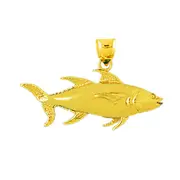 14K Gold 36MM Tuna Pendant
