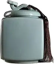 Decorative Chinese Retro Ru Kiln Tea Canister Ceramic Sealed Storage Jar Upscale Decorative Porcelain Container