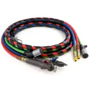 13.5 Ft 3-In-1 Premium ABS Trailer Cord & Hoses With Spiral Wrap - 13.5 Foot