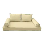 COVER ONLY-Style1 Daybed Mattress Bolster Pillow Covers Contrast Trim Crib AD103