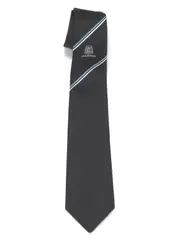 Snr Navy Tie With Crest