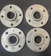 1” Galvanized MALLEABLE IRON FLOOR FLANGE fitting pipe TSP 4 Piece