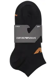 Emporio Armani Logo-intarsia Cotton-blend Sneaker Socks - set of Three - Black And Silver - S/M S/M S/M S/M