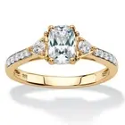 1.70 Cttw. 18k Gold-plated Sterling Silver Created White Sapphire Promise Ring
