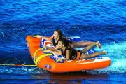 WOW Sports Power Steer 2 Person 2P Steerable Deck Tube Towable (22-WTO-4112)