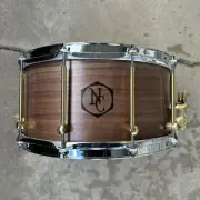 Noble & Cooley 7x14" Walnut Solid Shell Snare Drum (Satin w/Wood Burn Logo)