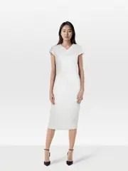 White Geometric Pattern Dress