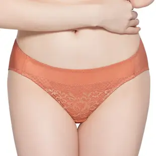 SWEAR 思薇爾 瑪麗蓮系列 M-XL 蕾絲 低腰 三角 女內褲 (暖日橘)