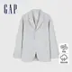 Gap 男裝 Logo防風防雨翻領西裝外套-銀灰色(884815)