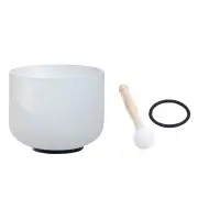 "[US Direct] CVNC 432Hz 10"" C Note Chakra Crystal Singing Bowl Frosted Quartz Sound Heal Bath"
