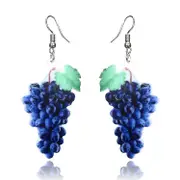 Hanging silver earrings - pendant in the form of blue grapes silver