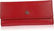 [HORIALENCE] Creative Large Wallet for Women PU Leather Card Holder with Multiple Slots Portable Design for Organizing Cards for Office Home and Outdoor Use Red Long Wallet