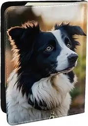 [JEJEA] Cute Dog Print Travel Organizer Credit Cards Case Passport BookPassport Holder Cover Wallet forTraveling,, Black, One Size